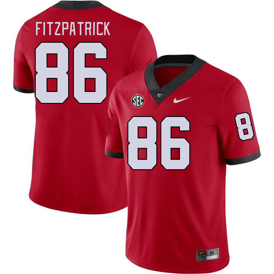 #86 John FitzPatrick Georgia Bulldogs Jerseys Football Stitched-Red